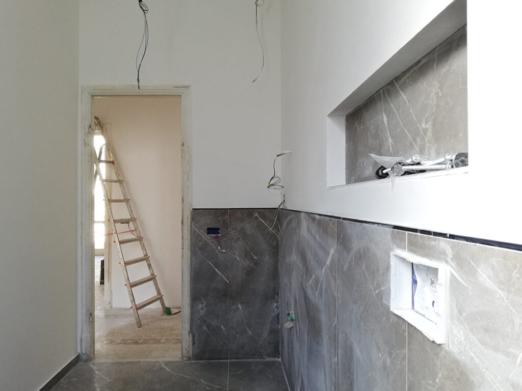 The main bathroom during the construction site